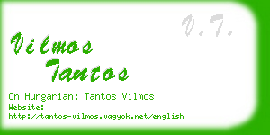 vilmos tantos business card